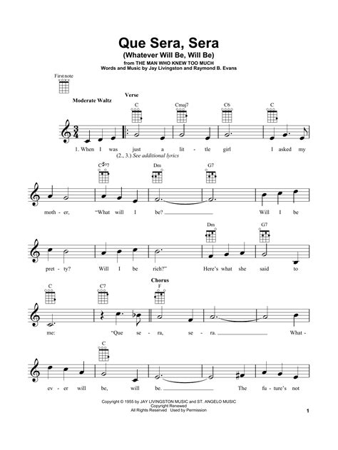 que sera sera chords